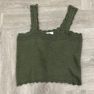 Free assembly green knit tank
